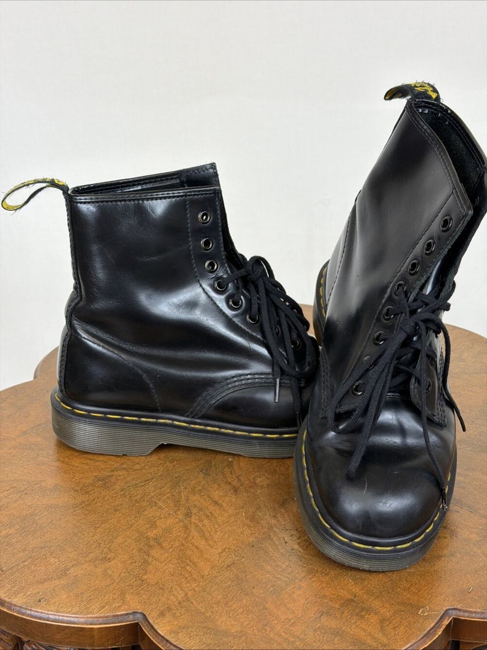 Dr Martens Black 8 Hole Lace Up Combat Boots Womens Size 8